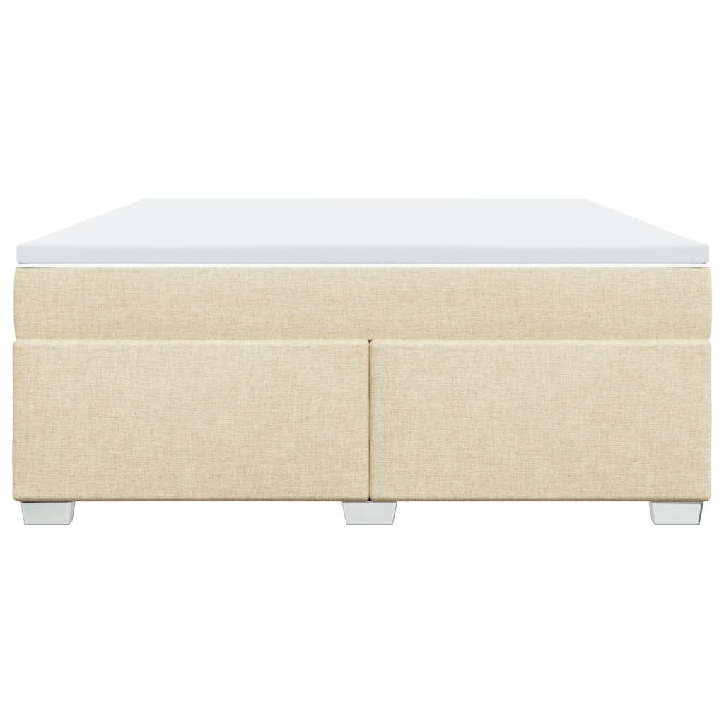 Sommier à lattes de lit avec matelas Crème 180x200 cm Tissu