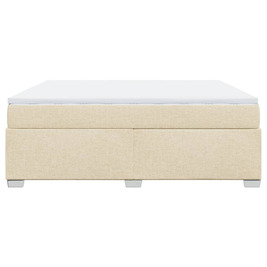 Sommier à lattes de lit avec matelas Crème 180x200 cm Tissu