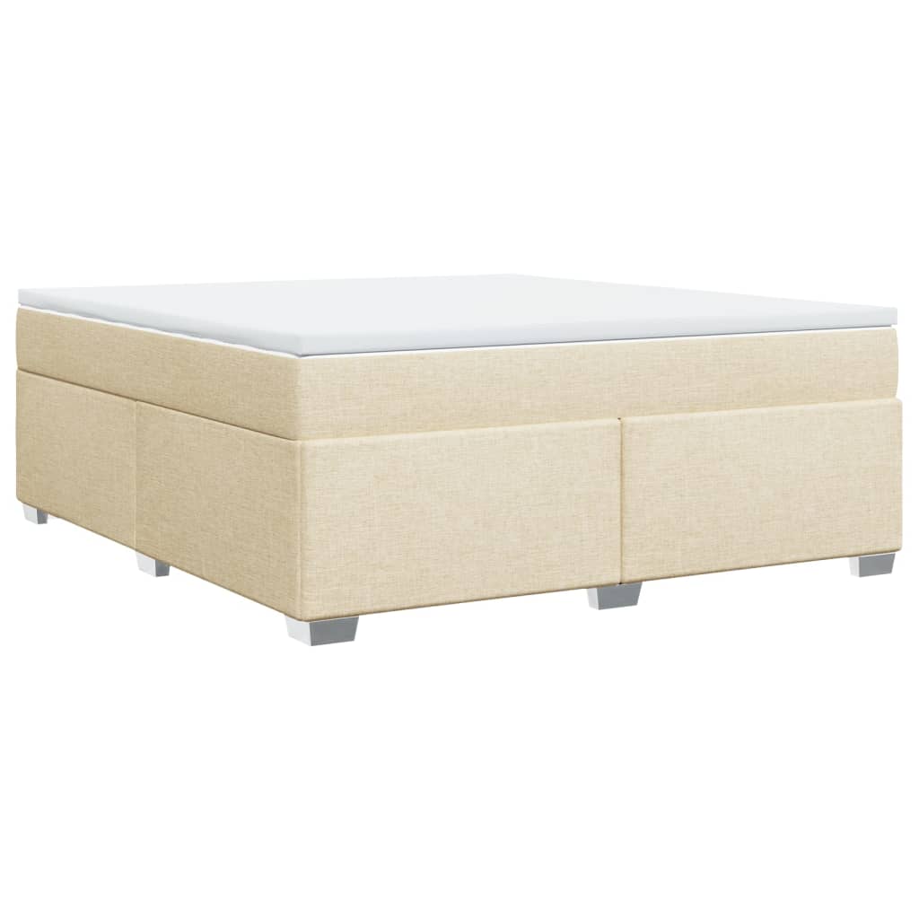 Sommier à lattes de lit avec matelas Crème 180x200 cm Tissu