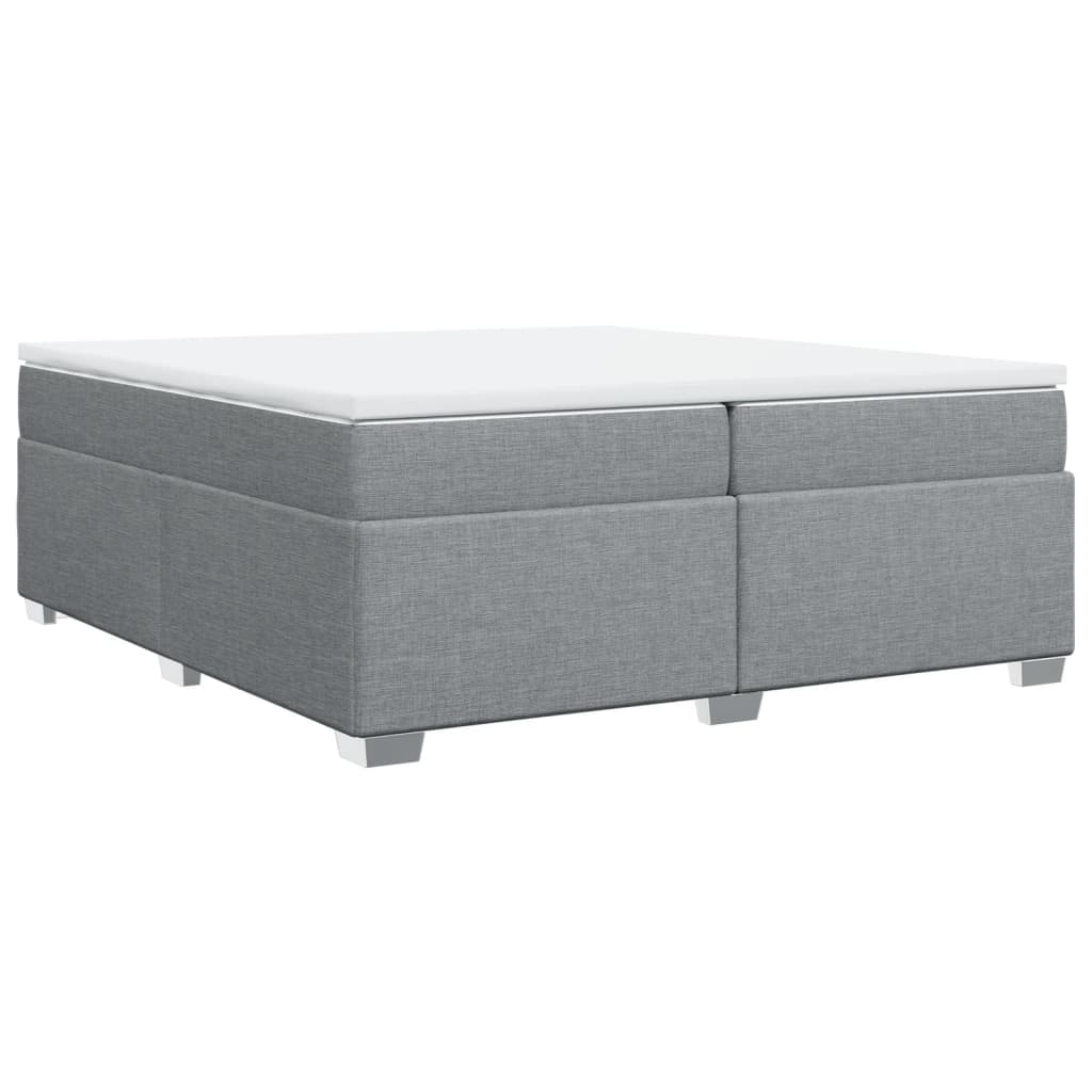 Sommier à lattes de lit avec matelas Gris clair 200x200cm Tissu - XIOS