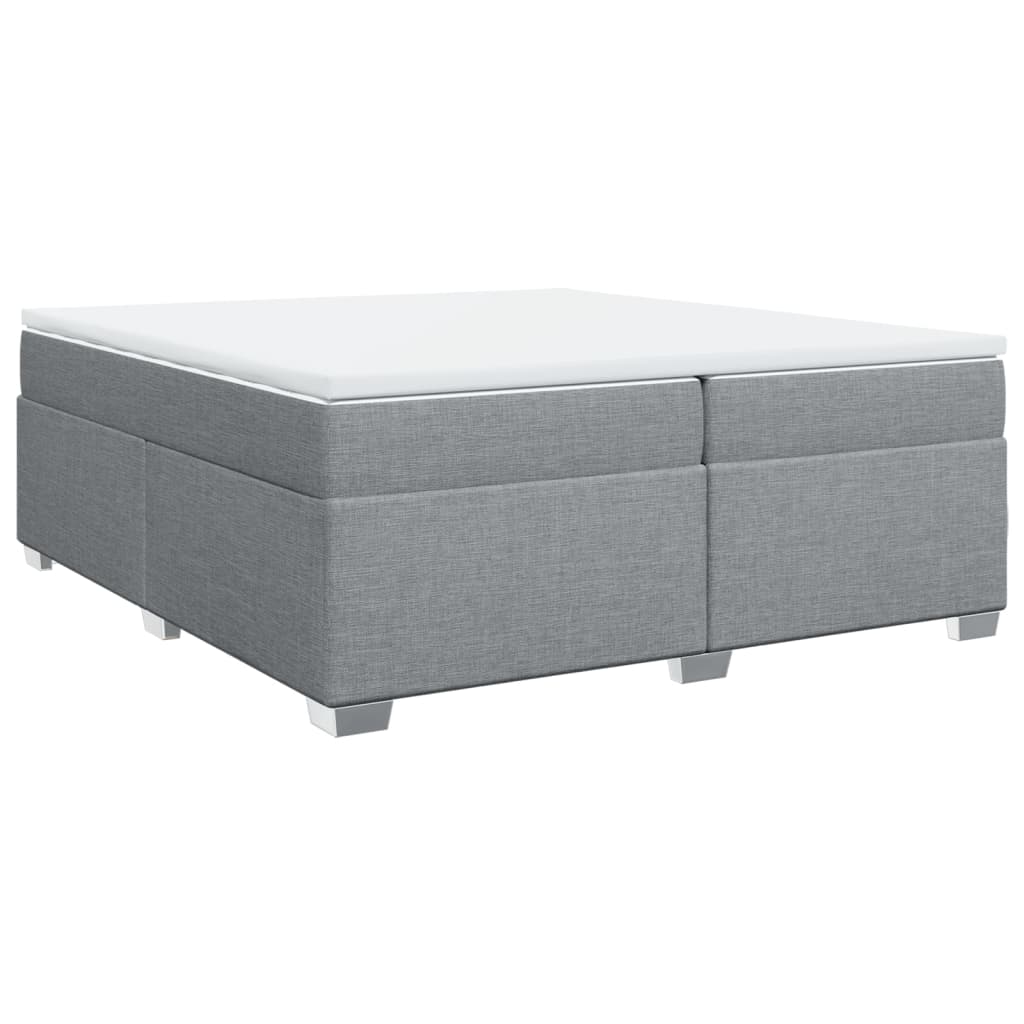 Sommier à lattes de lit avec matelas Gris clair 200x200cm Tissu - XIOS