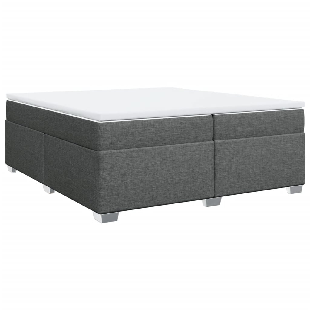 Sommier à lattes de lit avec matelas Gris foncé 200x200cm Tissu - XIOS