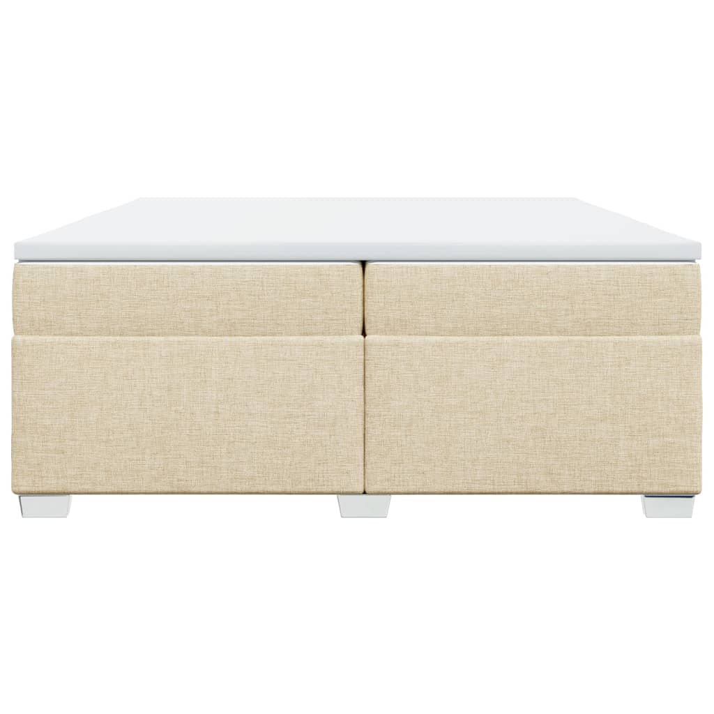 Sommier à lattes de lit avec matelas Crème 200x200 cm Tissu - XIOS