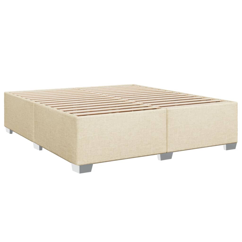 Sommier à lattes de lit avec matelas Crème 200x200 cm Tissu - XIOS
