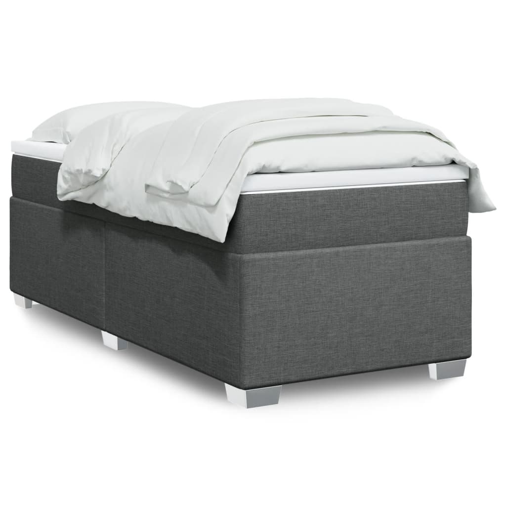 Sommier à lattes de lit et matelas Gris foncé 90x190 cm Tissu - XIOS