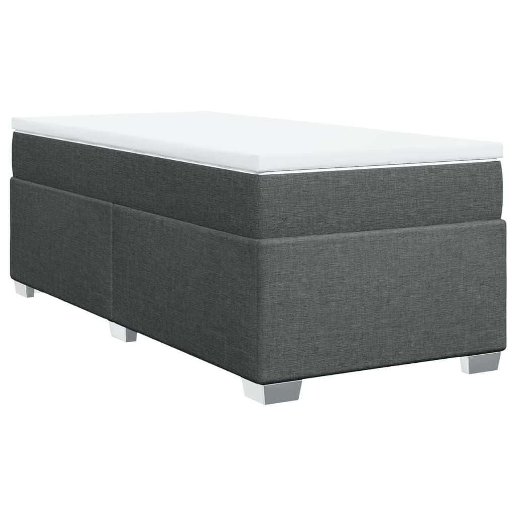 Sommier à lattes de lit et matelas Gris foncé 90x190 cm Tissu - XIOS