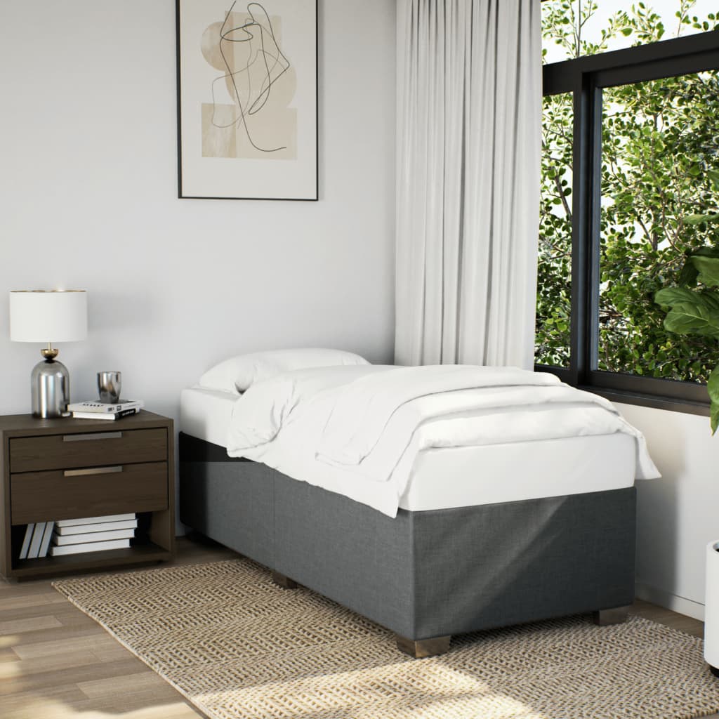 Sommier à lattes de lit et matelas Gris foncé 90x190 cm Tissu - XIOS