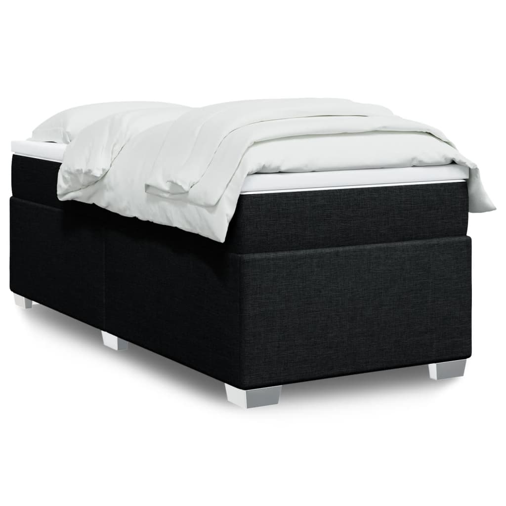Sommier à lattes de lit avec matelas Noir 90x190 cm Tissu - XIOS