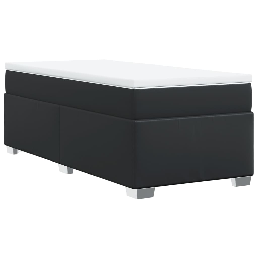 Sommier à lattes de lit avec matelas Noir 80x200cm Similicuir - XIOS