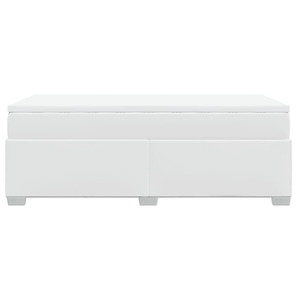 Sommier à lattes de lit avec matelas Blanc 80x200 cm Similicuir