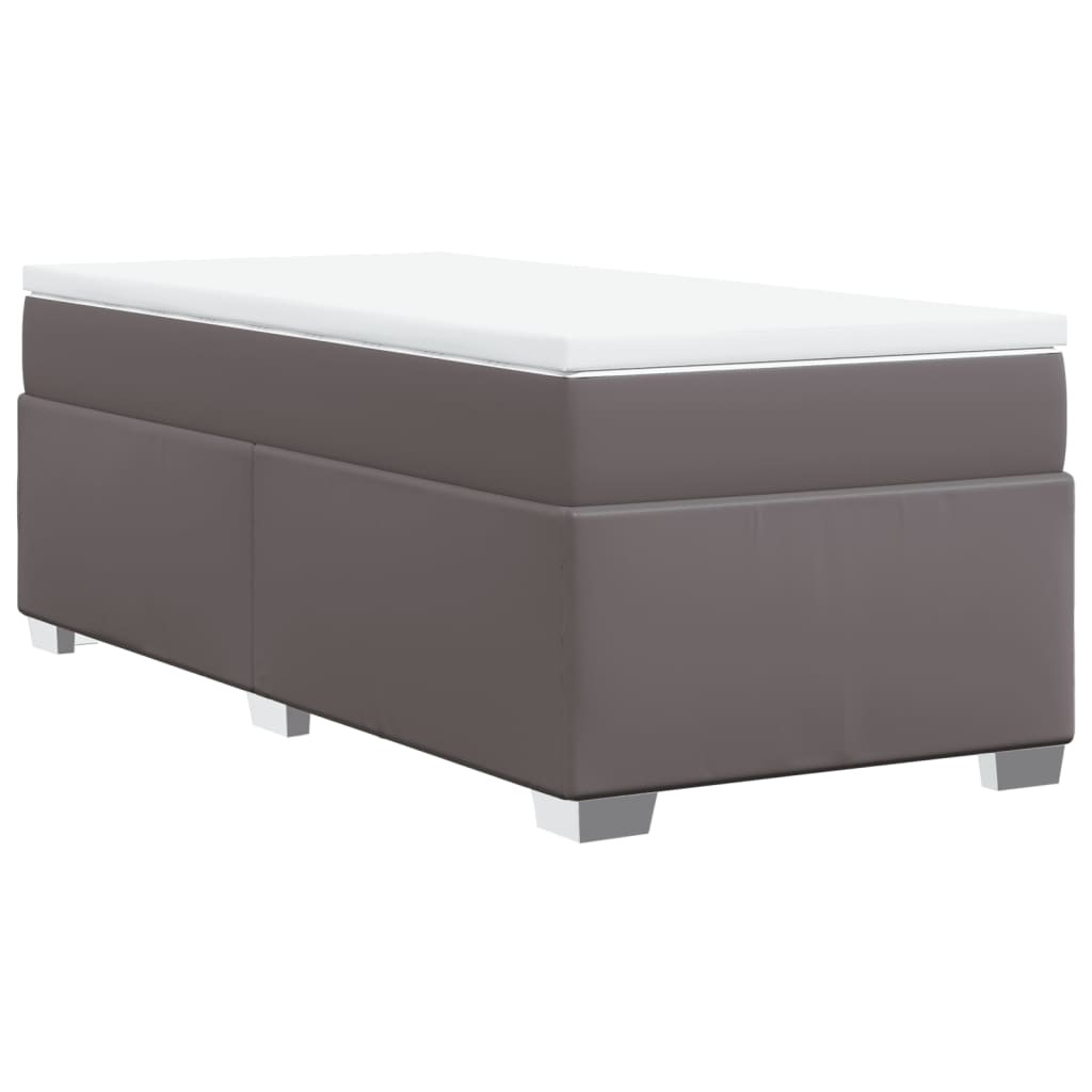 Sommier à lattes de lit avec matelas Gris 80x200 cm Similicuir - XIOS
