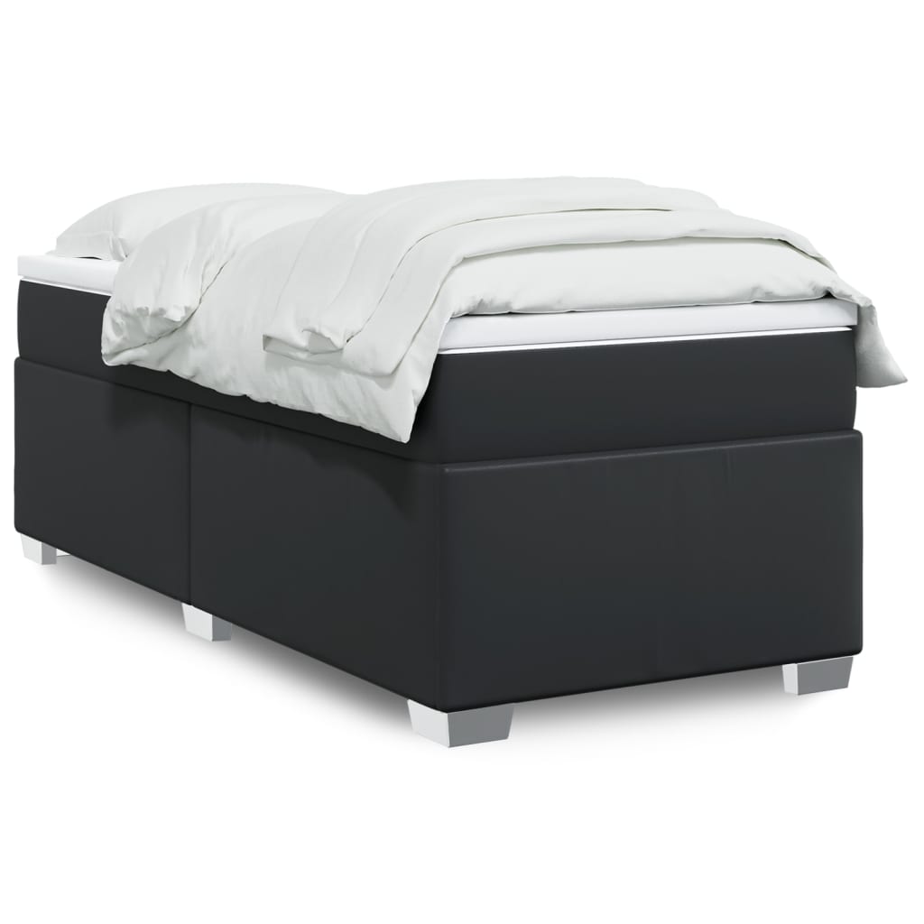 Sommier à lattes de lit avec matelas Noir 90x190 cm Similicuir - XIOS