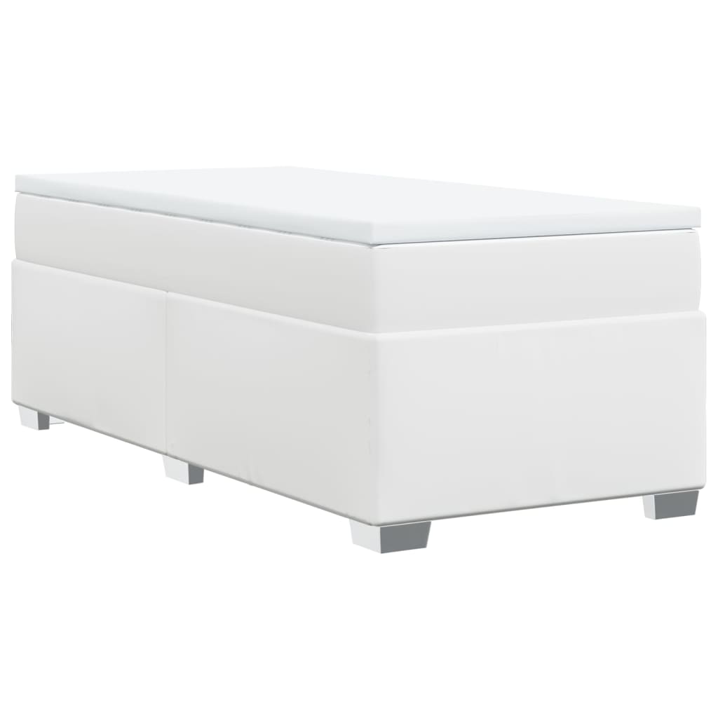 Sommier à lattes de lit avec matelas Blanc 90x190 cm Similicuir - XIOS