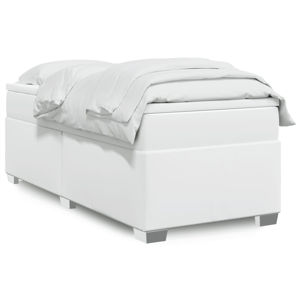 Sommier à lattes de lit avec matelas Blanc 90x190 cm Similicuir - XIOS