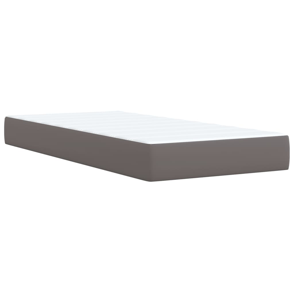Sommier à lattes de lit avec matelas Gris 90x190 cm Similicuir - XIOS