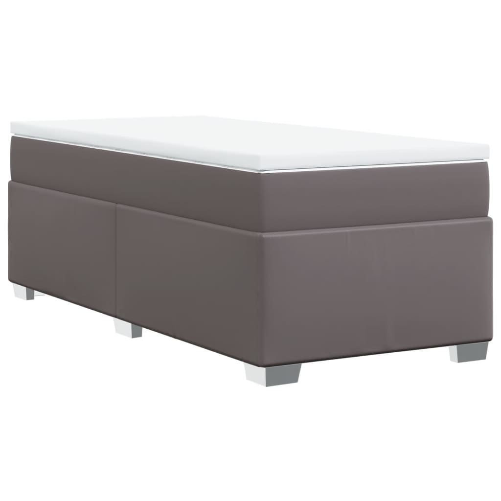 Sommier à lattes de lit avec matelas Gris 90x190 cm Similicuir - XIOS