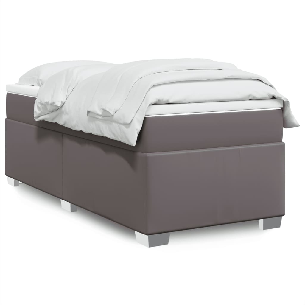 Sommier à lattes de lit avec matelas Gris 90x190 cm Similicuir - XIOS