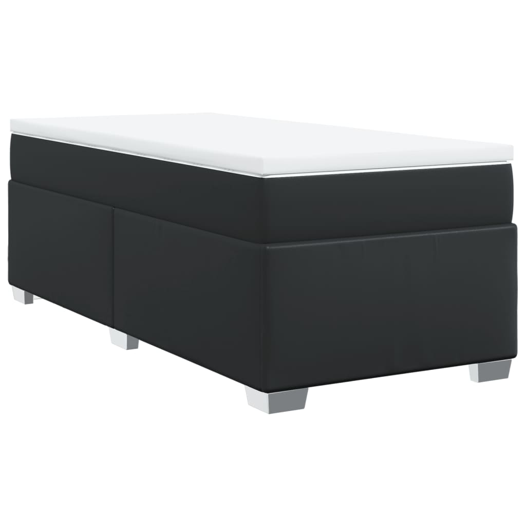 Sommier à lattes de lit avec matelas Noir 90x200 cm Similicuir - XIOS