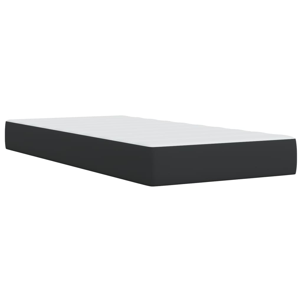 Sommier à lattes de lit avec matelas Noir 90x200 cm Similicuir - XIOS