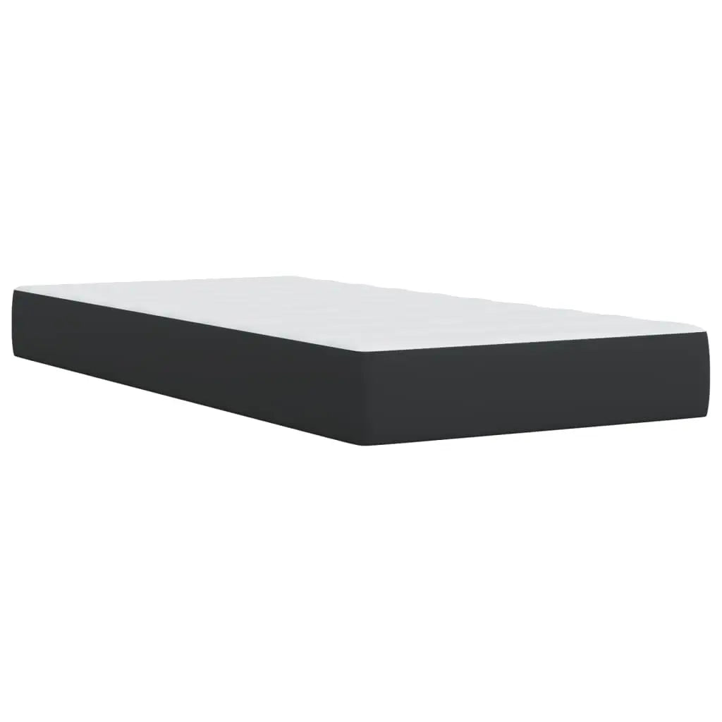 Sommier à lattes de lit avec matelas Noir 90x200 cm Similicuir - XIOS