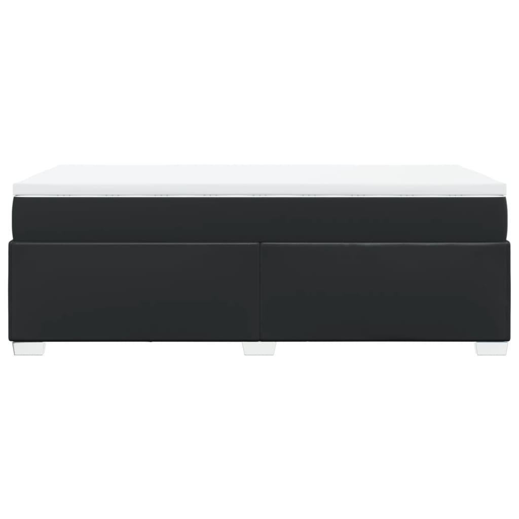 Sommier à lattes de lit avec matelas Noir 90x200 cm Similicuir - XIOS