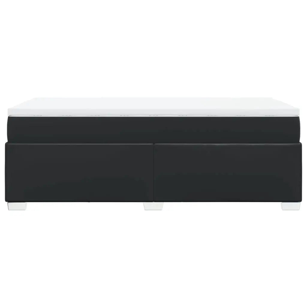 Sommier à lattes de lit avec matelas Noir 90x200 cm Similicuir - XIOS