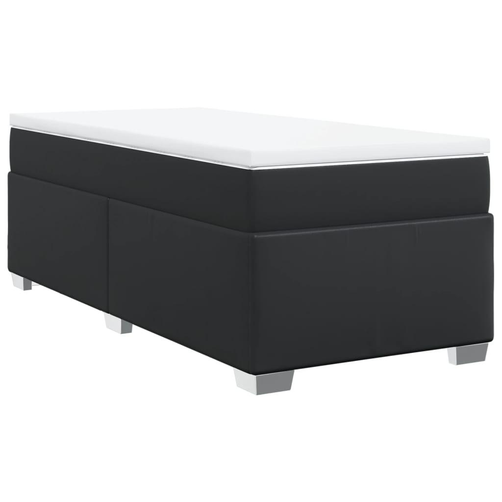 Sommier à lattes de lit avec matelas Noir 90x200 cm Similicuir - XIOS