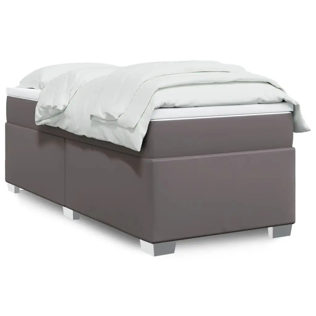 Sommier à lattes de lit avec matelas Gris 90x200 cm Similicuir - XIOS