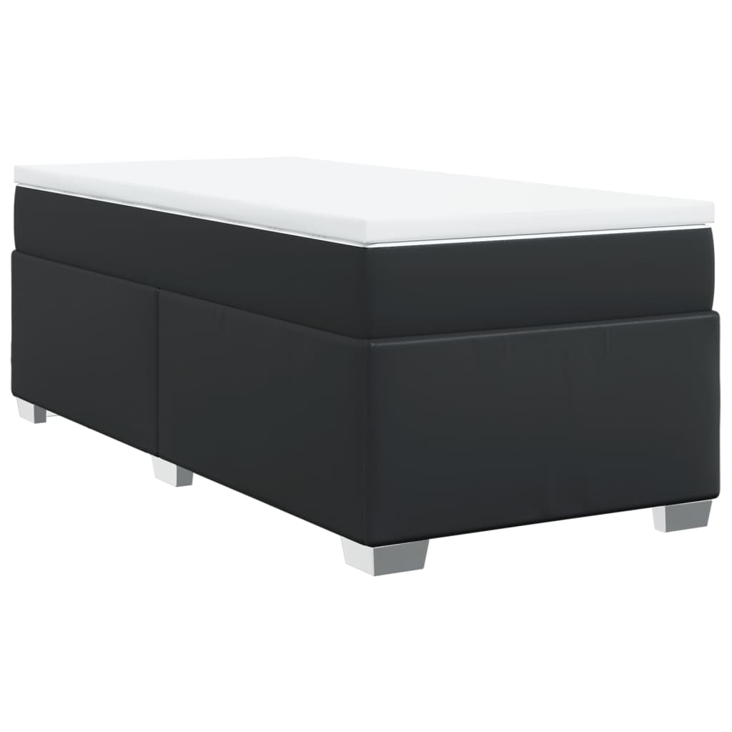 Sommier à lattes de lit avec matelas Noir 100x200 cm Similicuir - XIOS