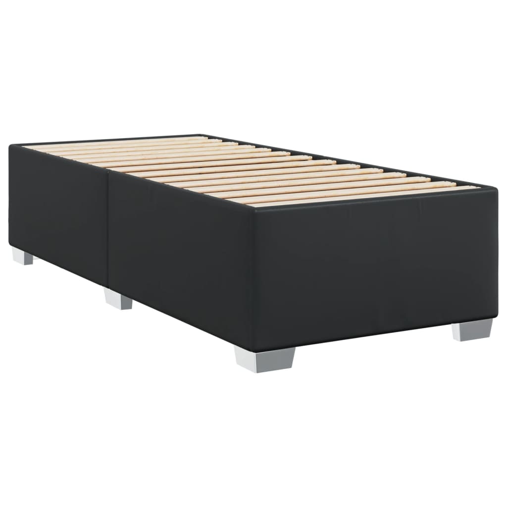 Sommier à lattes de lit avec matelas Noir 100x200 cm Similicuir - XIOS