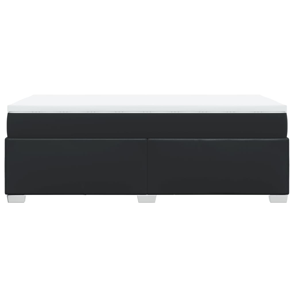 Sommier à lattes de lit avec matelas Noir 100x200 cm Similicuir - XIOS