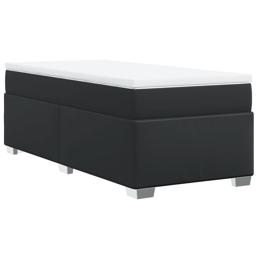 Sommier à lattes de lit avec matelas Noir 100x200 cm Similicuir - XIOS