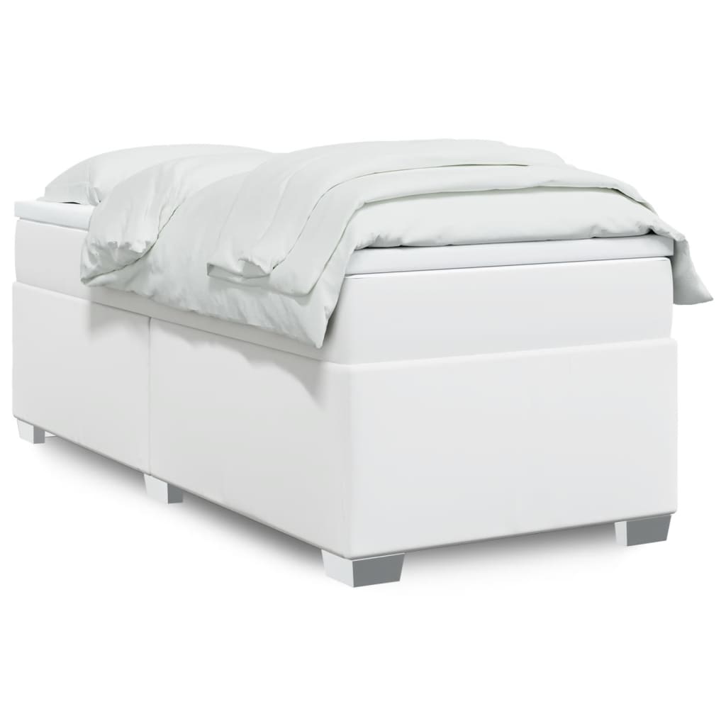 Sommier à lattes de lit avec matelas Blanc 100x200cm Similicuir - XIOS