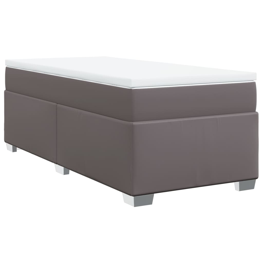 Sommier à lattes de lit avec matelas Gris 100x200 cm Similicuir - XIOS