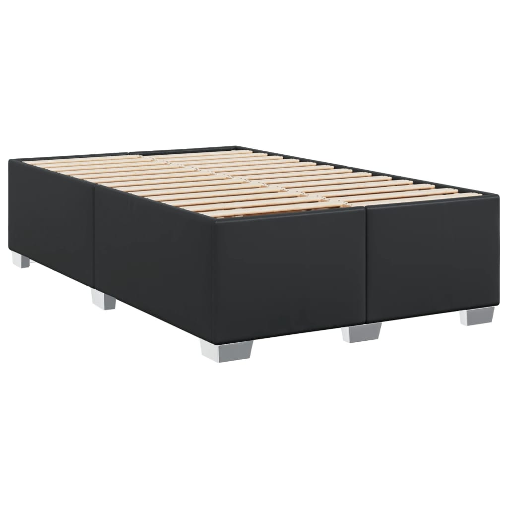 Sommier à lattes de lit avec matelas noir 120x190 cm similicuir - XIOS