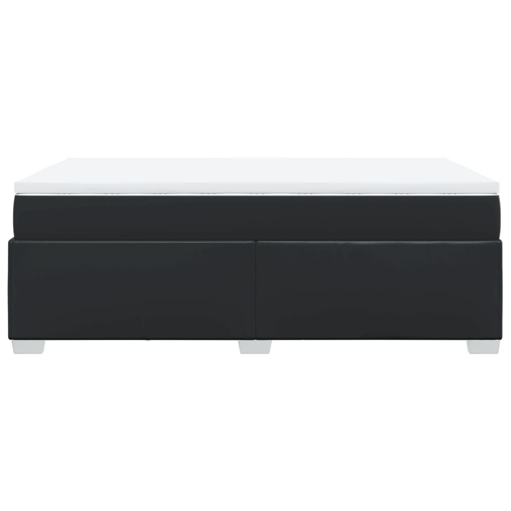 Sommier à lattes de lit avec matelas noir 120x190 cm similicuir - XIOS