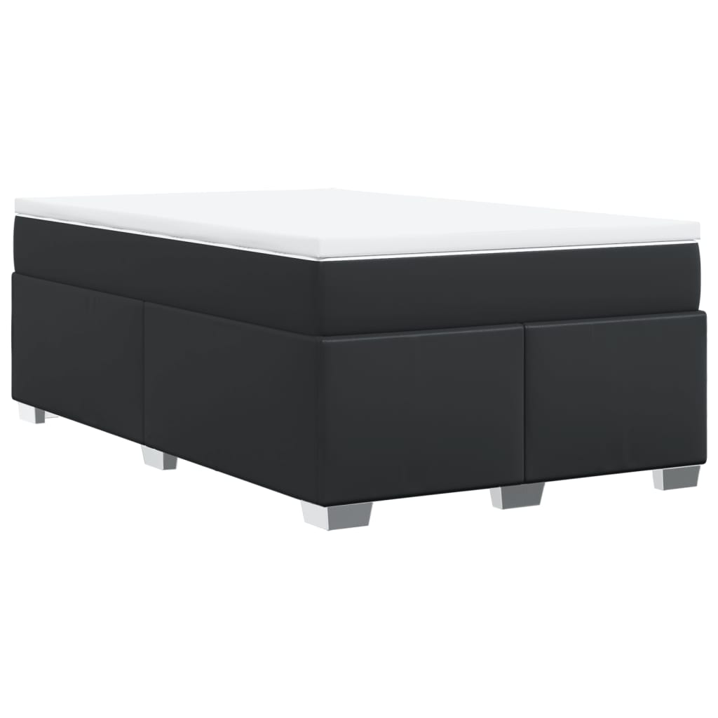 Sommier à lattes de lit avec matelas noir 120x190 cm similicuir - XIOS