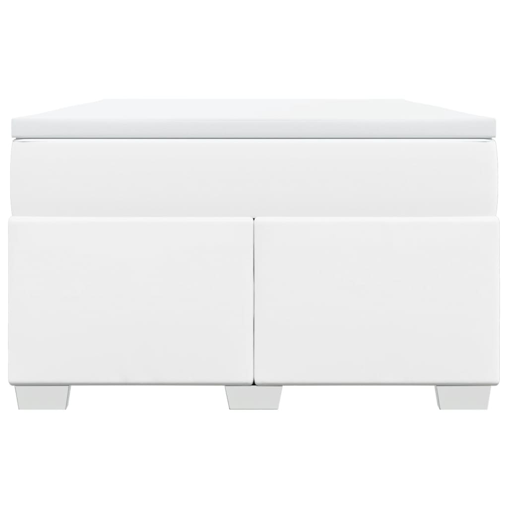 Sommier à lattes de lit avec matelas blanc 120x190cm similicuir - XIOS
