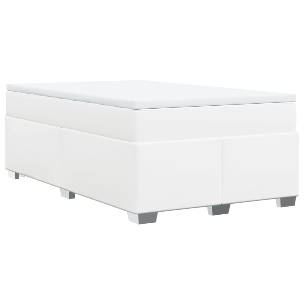 Sommier à lattes de lit avec matelas blanc 120x190cm similicuir - XIOS