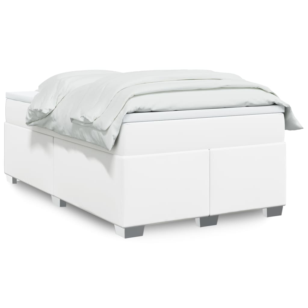 Sommier à lattes de lit avec matelas blanc 120x190cm similicuir - XIOS
