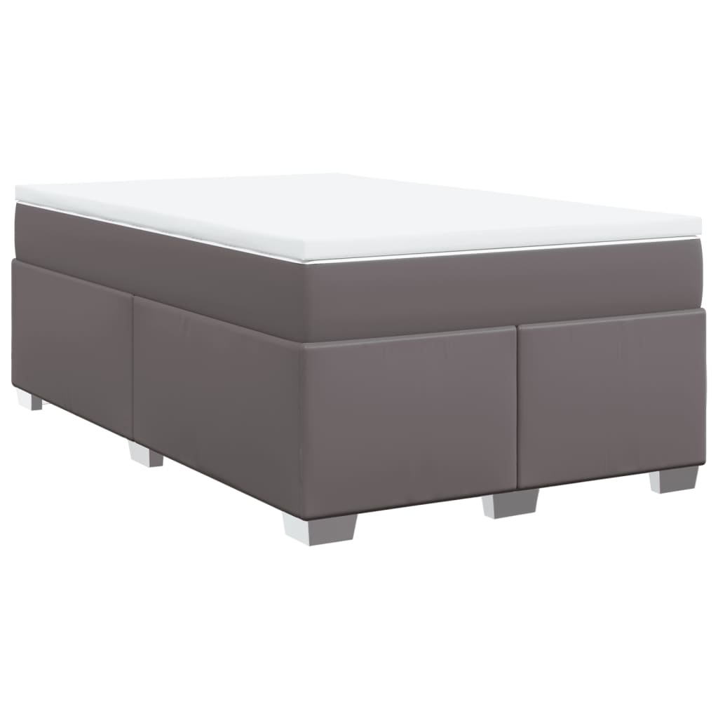 Sommier à lattes de lit avec matelas gris 120x190 cm similicuir - XIOS