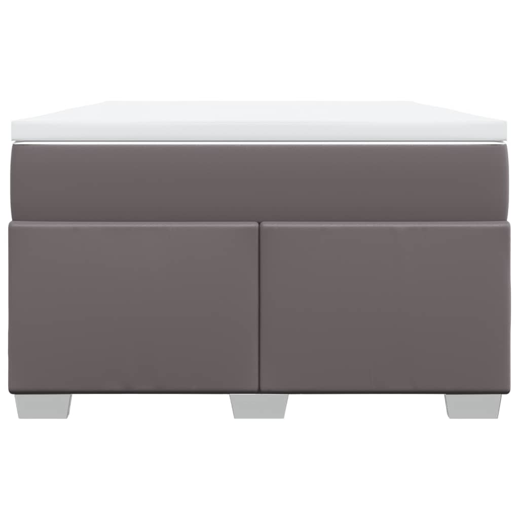 Sommier à lattes de lit avec matelas gris 120x190 cm similicuir - XIOS