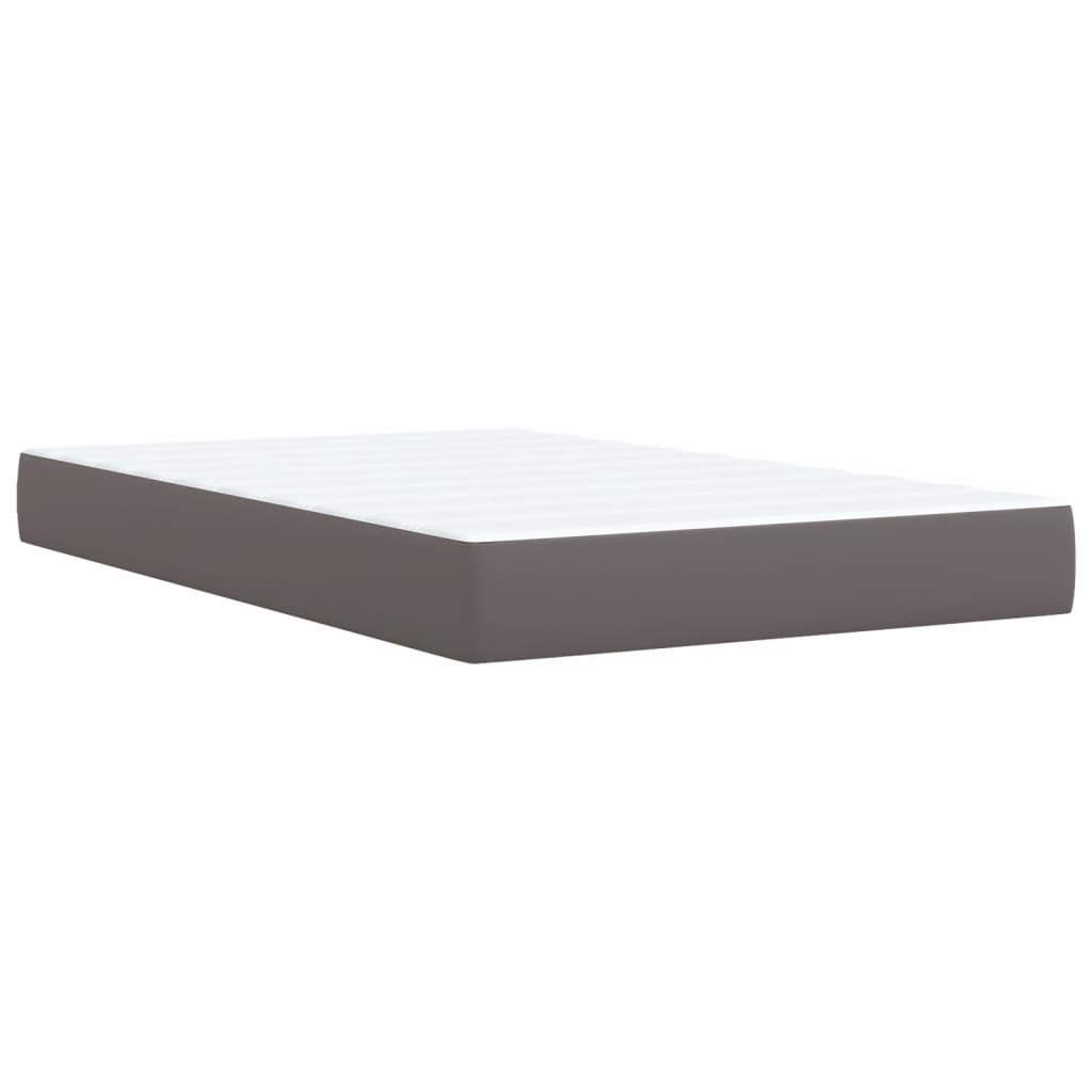 Sommier à lattes de lit avec matelas gris 120x190 cm similicuir - XIOS