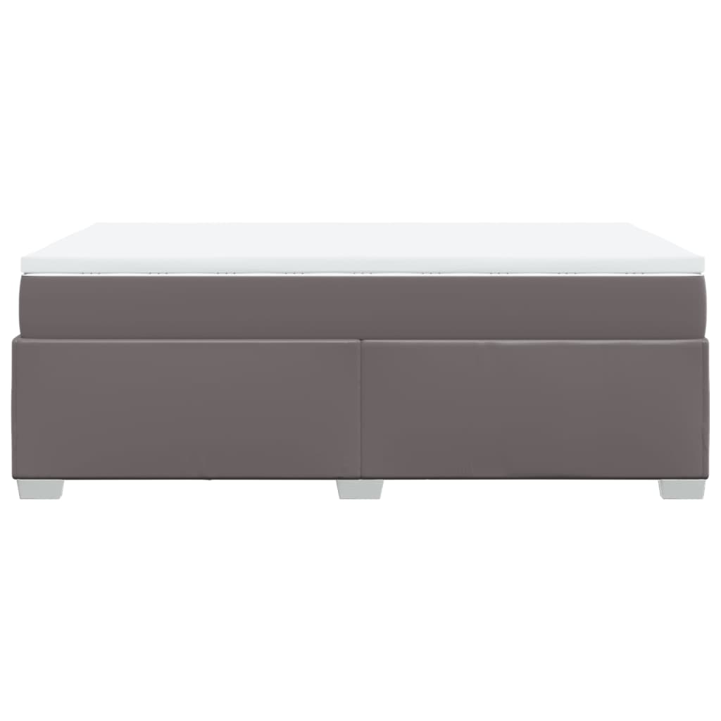 Sommier à lattes de lit avec matelas gris 120x190 cm similicuir - XIOS