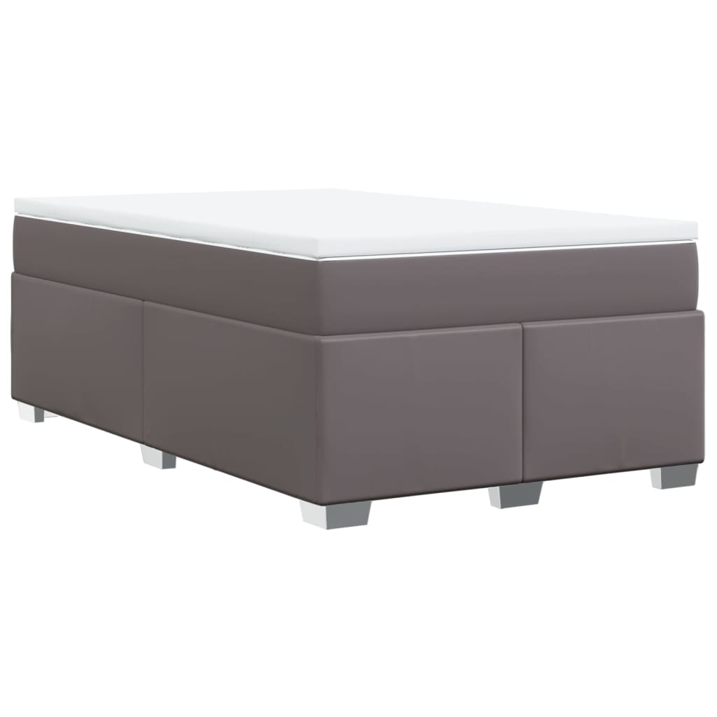 Sommier à lattes de lit avec matelas gris 120x190 cm similicuir - XIOS