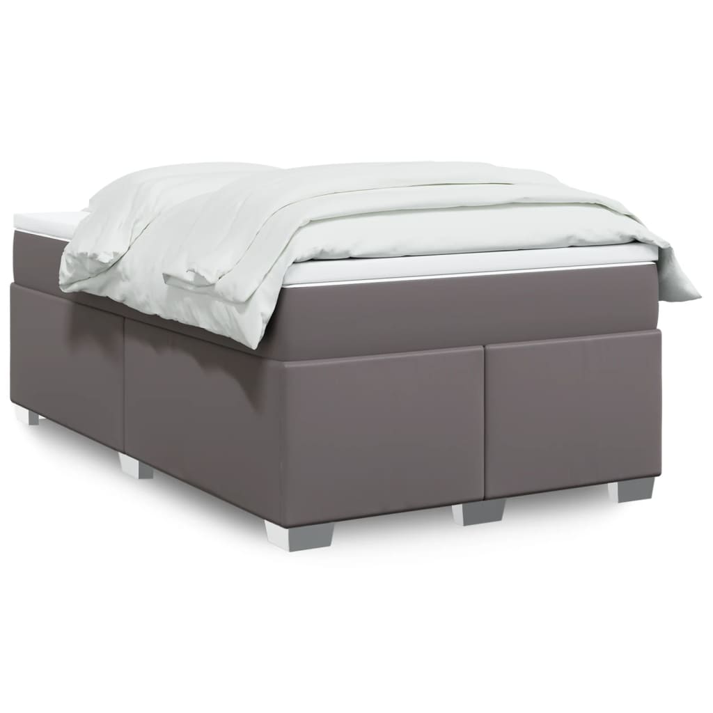 Sommier à lattes de lit avec matelas gris 120x190 cm similicuir - XIOS