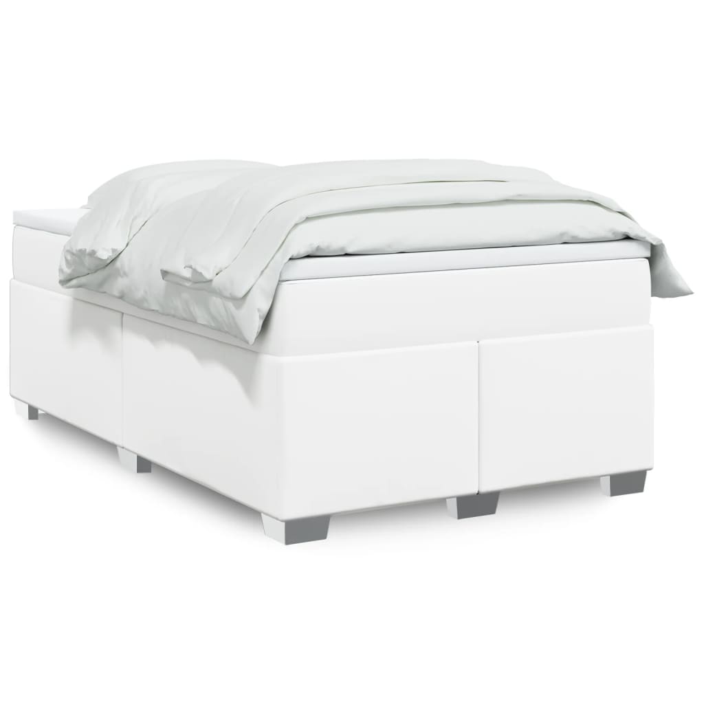 Sommier à lattes de lit avec matelas Blanc 120x200cm Similicuir - XIOS