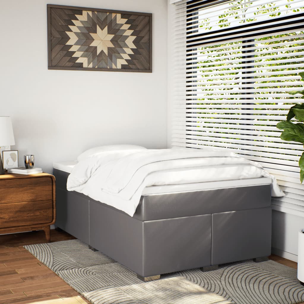 Sommier à lattes de lit avec matelas Gris 120x200 cm Similicuir - XIOS