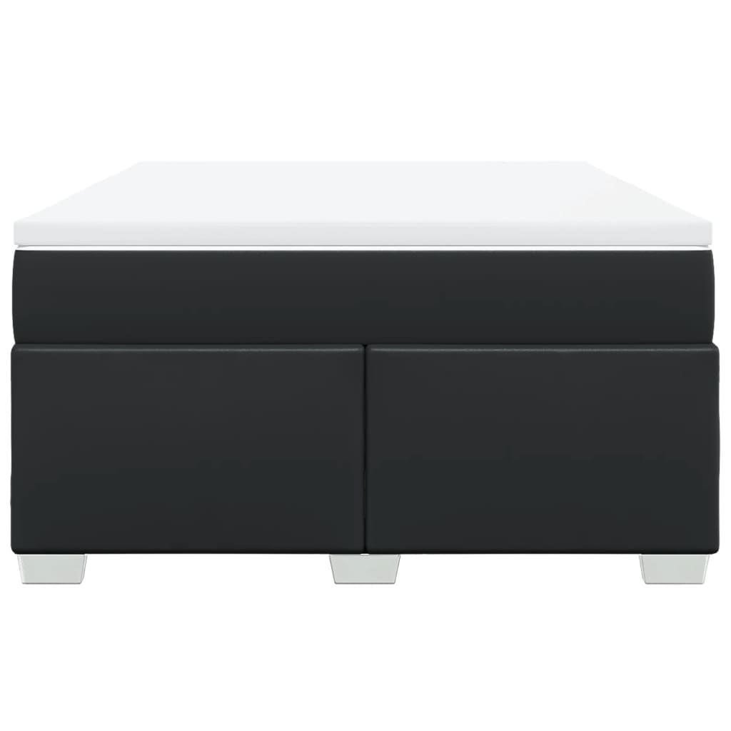Sommier à lattes de lit avec matelas Noir 140x190 cm Similicuir - XIOS