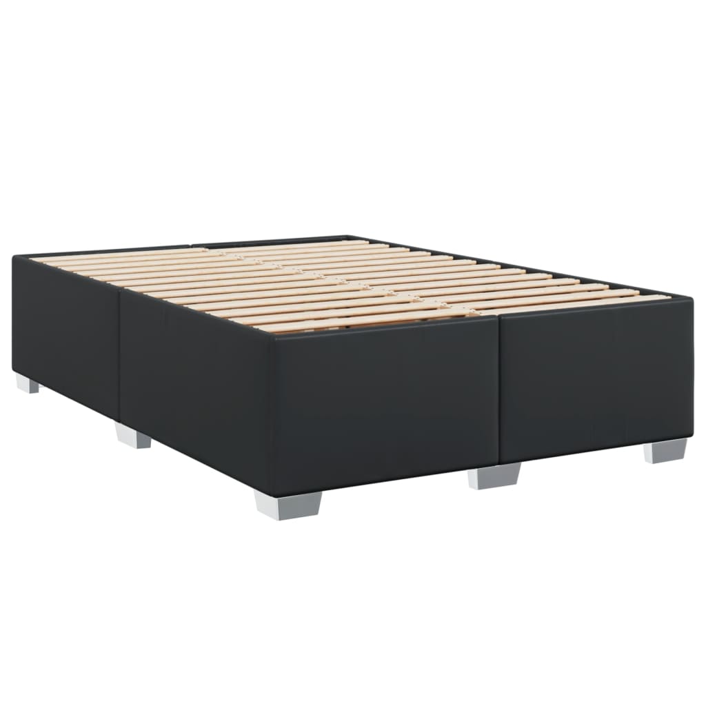 Sommier à lattes de lit avec matelas Noir 140x190 cm Similicuir - XIOS